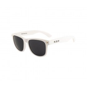 Rozior White Men Women Sunglass with UV Protection Black Lens with White Frame Model: RWU1028C6 