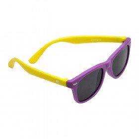 ROZIOR Kids Sunglass with UV Protection Smoke Lens with Purple Frame, MODEL: RSHPK12667C10