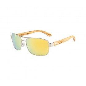 Rozior Silver Men Women Polarised Sunglass with UV Protection Golden Real Lens with Silver Frame  (Lens: Golden Real|| Frame: Silver, Model: RWP1701M3)