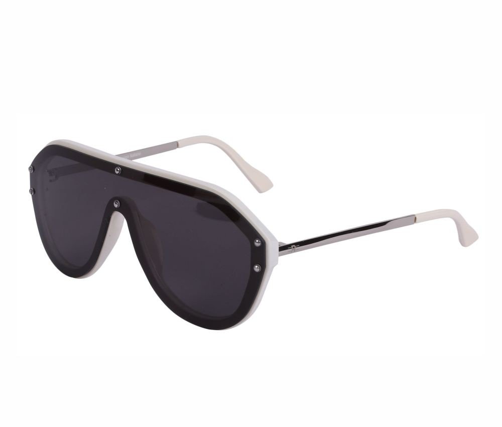 Rozior Silver Men Women Sunglass with UV Protection Black Lens with Silver Frame (Lens: Black || Frame: Silver, Model: RSU15932C8)