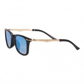 Rozior Black Kids Sunglass with UV Protection Blue Mirror Lens with Black Frame, MODEL: RWUK169M5