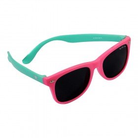 ROZIOR Kids Sunglass with UV Protection Smoke Lens with Pink Frame, MODEL: RSHPK12667C9